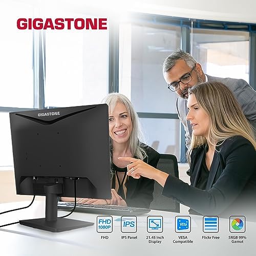 Gigastone 22 inch IPS LED Back Light Monitor 3-Pack 75Hz FHD 1920 x 1080, 1080P 178° Wide View Frameless, Dual Monitor, 4ms, Eye Care Technology, Ergonomic Tilt VESA Mount, HDMI VGA - Image 2