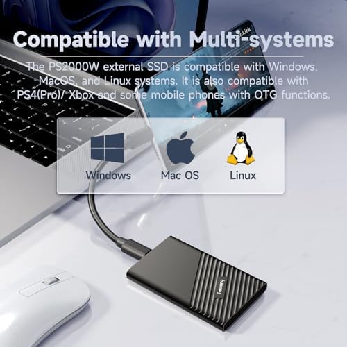 fanxiang 500GB External SSD Portable, Up to 2000MB/s, USB C External Solid State Drive External Hard Drive, USB 3.2 Gen2*2 Type-C SSD for iPhone 15/Pro/PC/Laptops/Creators/Gaming - Image 3