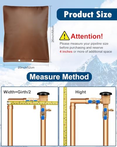 Backflow Preventer Insulation Cover (5°F), Actgan 20"X26" 5 Layers Outdoor Pressure Vacuum Breaker Cover, Water Well Pump Cover, Sprinkler Valve Cover, Faucet Cover for Winter Freeze Protection Coffee - Image 2