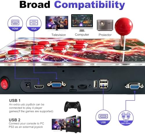 Pandora's Box Arcade 29,800-in-1, Full HD 1-4P Console, HDMI/VGA - Image 6