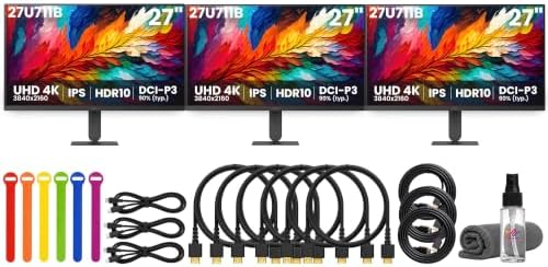LG Ultrafine U7 27" UHD 4K IPS Monitors 27U711-B | 3-Pack Bundle + More | by LGElectronics