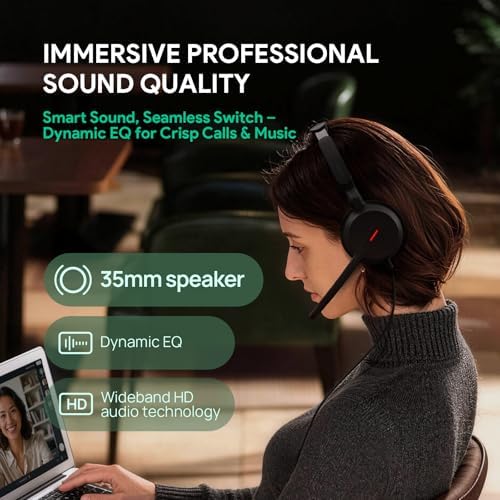 Yealink UH44 Wired Computer USB Headset, 2 AI Noise-Canceling Microphones - Image 5