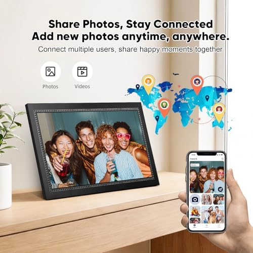 Digital Picture Frame 15.6 Inch Digital Photo Frame with 64GB Storage, 1920 * 1080 IPS FHD Touchscreen, WiFi Smart Frame Share Photos and Videos Instantly from Anywhere via AiMOR App - Image 5