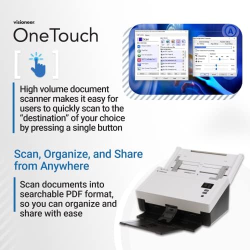Visioneer Patriot D40 Duplex Scanner for PC and Mac, 70 PPM, Sheetfed 80 Page Automatic Document Feeder (ADF) - Image 5