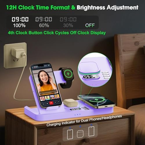 Dual Phone Foldable Wireless Charging Station for Apple, Couple&Family Use - Image 4