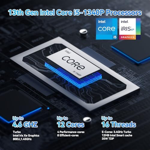 Intel NUC 13 Pro Arena Canyon Mini PC, Core i5-1340P, 16GB RAM, 512GB SSD, Mini Computers Windows 11 Pro for Business Home Office, Support 8K/4K Quad Display/WiFi 6E/BT 5.3/Thunderbolt 4(NUC13ANKi5) - Image 2