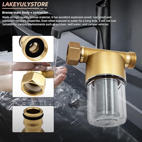 40 Micron Brass Sediment Filter for Washing Machine Garden RV - Image 7