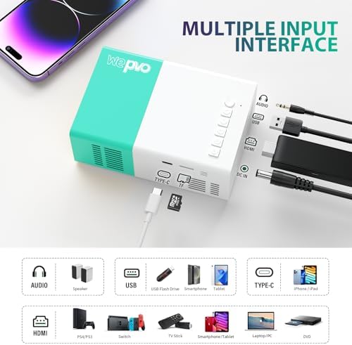 Mini Projector Portable for Gift, Led Outdoor Movie Projector - Image 3