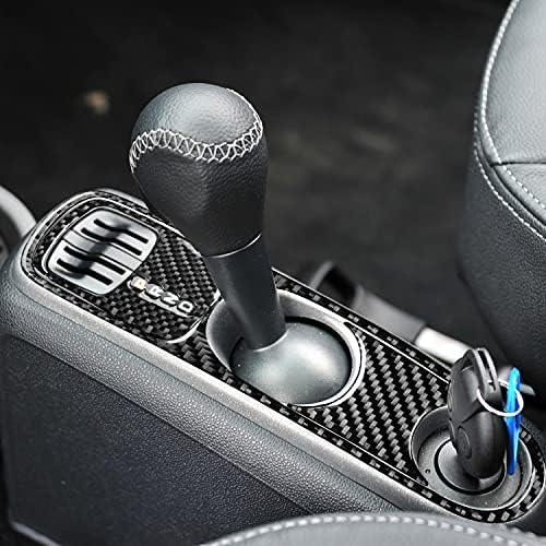 Real Black Carbon Fiber Car Center Console Gear Shift Panel Trim Decoration Trim Sticker Compatible with Benz Smart Fortwo 2011 2012 2013 2014 2015 Auto Interior Accessories 3pcs-Type A - Image 4