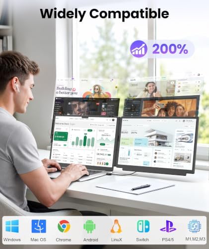 Laptop Screen Extender, 15.6" 1080P FHD Detachable & Portable Dual Monitor - Image 3