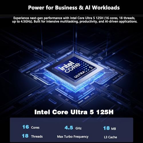 msi Cubi NUC AI Business Mini Desktop, Intel 14-Core Ultra 5 125H, 16GB DDR5, 512GB SSD, Support 4-Display & 4K, 2 x Thunderbolt 4, 2 x HDMI, Dual 2.5G LAN, Wi-Fi 6E, Windows 11 Pro, Black - Image 3