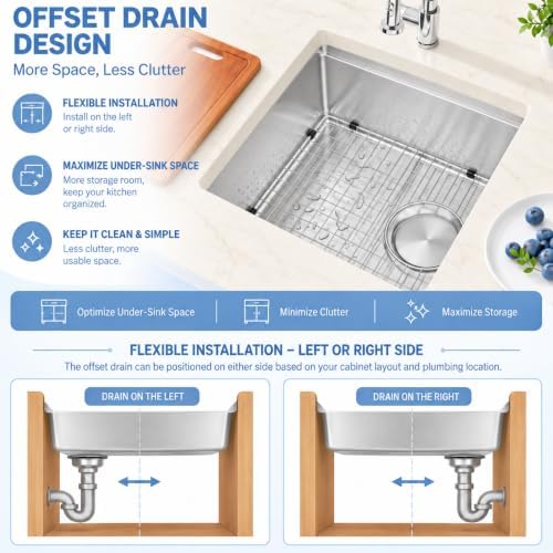 Undermount Bar Sink 16" X 18",Wet Bar Prep Sink with Workstation - Image 3