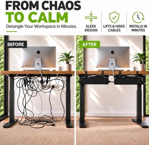 Perfect POSTURE Mesh Cable Management Tray Cord Organizer - 2 Piece - 19" - Image 2