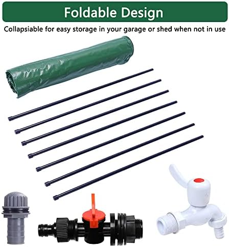 100 Gallon Collapsible Rain Barrel, Portable Rainwater Collection System, Water Storage Tank, Rain Catcher Barrel with Two Spigots and Overflow Kit, Rain Water Barrel Collector for Garden, Green - Image 7