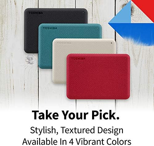 Toshiba Canvio Advance 2TB Portable External Hard Drive USB 3.0, Red - HDTCA20XR3AA - Image 2