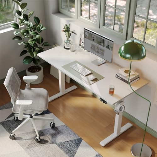 Agilestic 55 * 24 Inch Height Adjustable Electric Standing Desk, White - Image 4