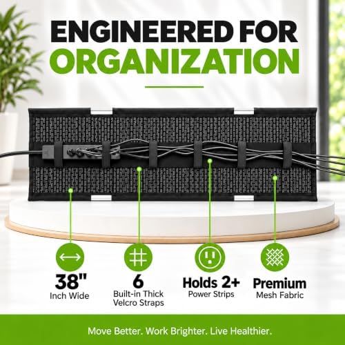 Perfect Posture Cable Management Tray Clamp Mounted Desk Organizer - 38" - Image 4