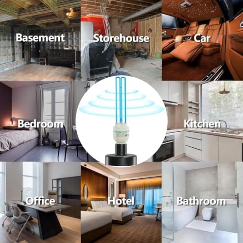 COOSPIDER 36Watts UV Sanitizer Lamp 2pack 72w with Remote Control Powerful Ozone UVC Light with E26 Base for Basement/Bedroom/Kitchen/Office/Storehouse/Car, 3-Gear Timer 110V - Image 3