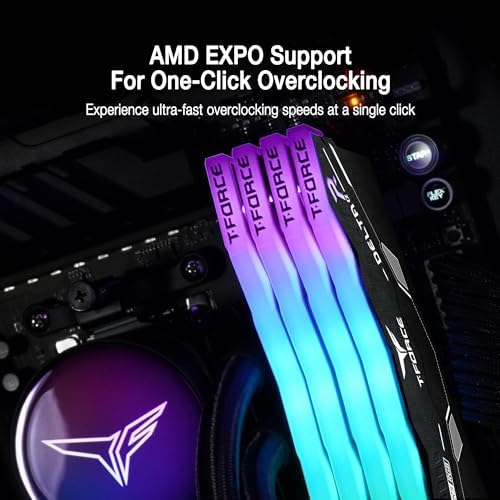 TEAMGROUP T-Force Delta Alpha RGB DDR5 Ram 32GB Kit (2x16GB) 6000MHz (PC5-48000) CL38 Intel XMP 3.0 & AMD Expo Compatible Desktop Memory Module Ram Black FF7D532G6000HC38JDC01 - Image 3