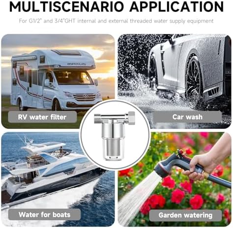 Reusable Brass Sediment Filter, Capable of Filtering Out Impurities of 40 Microns in Water, Protecting Household Appliances. Suitable for Washing Machine Water Heaters and Showers (Silver) - Image 7