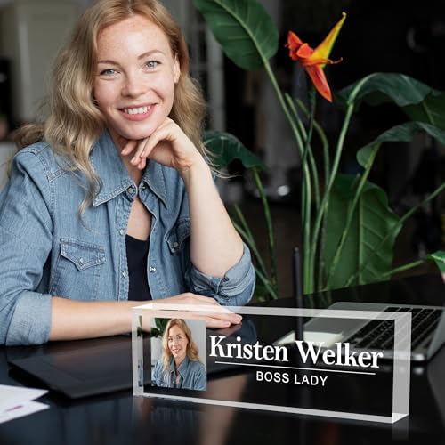 Custom Name Plate for Desk | Personalized Logo Desk Name Plate | Personalized Boss Employee Teacher Appreciation Gifts | Acrylic Name Plate Office Desk Accessories - Image 4