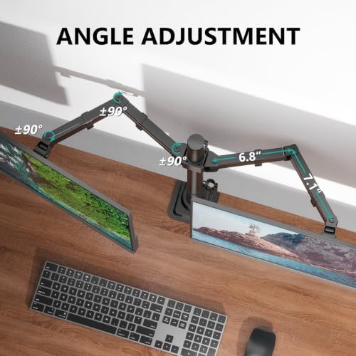 WALI Articulating Dual Monitor Stand for 13-32 inch Screens, 22 lbs per Arm - Image 4