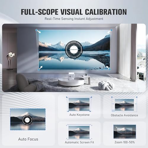 【Officially-Licensed APP & 3500 ANSI】4K Mini Outdoor Projector with WiFi and Bluetooth, VOPLLS Smart Portable Movie Wireless TV Projector for Home/Gaming/Bedroom - Image 6