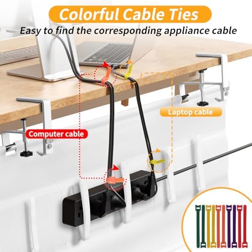 Under Desk Cable Management Tray No Drill,36Inch Cable Management,White - Image 3