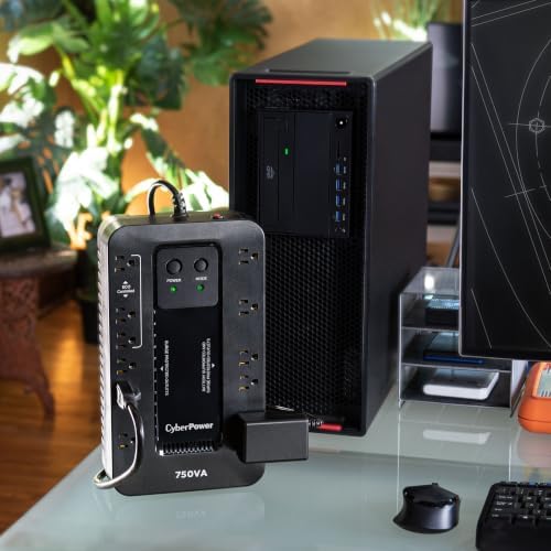 CyberPower EC750GTAA Ecologic UPS Battery Backup and Surge Protector, 750VA/450W, 12 Outlets, ECO Mode, Compact Uninterruptible Power Supply, TAA Certified - Image 7
