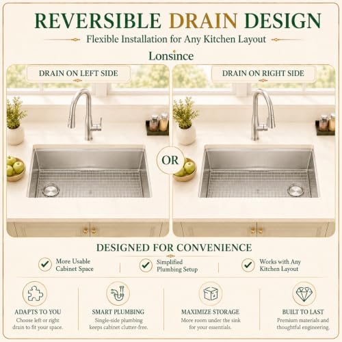 32" X 18" Undermount Kitchen Sink Offset Drain with Workstation - Image 4