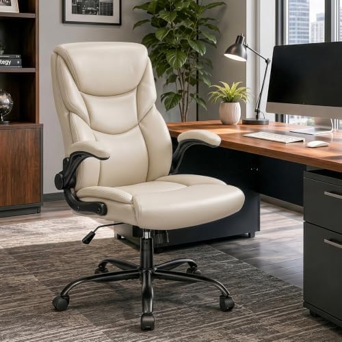 Sweetcrispy Home Office Desk Chairs, High Back PU Leather Chair - Image 2