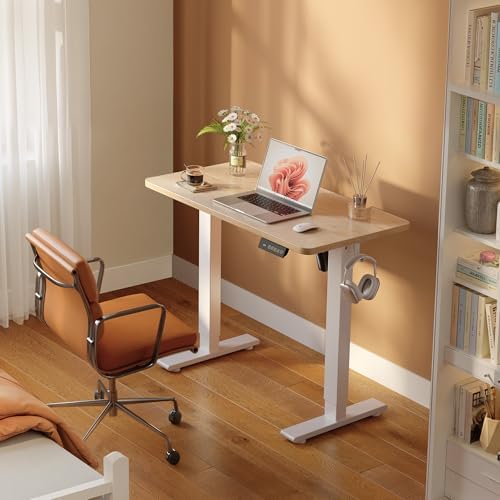 FEZIBO Standing Desk 32 × 19 Inch Electric Height Adjustable, Maple - Image 2
