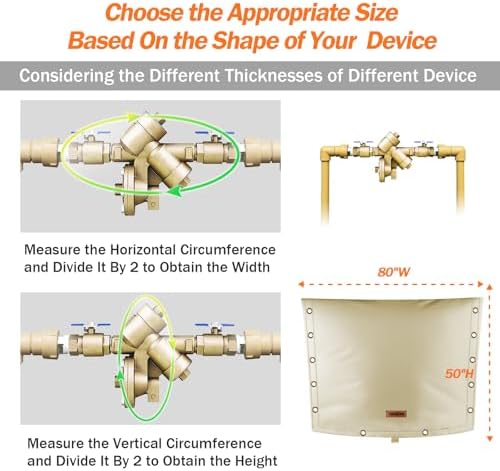 TOHONFOO 3-Way Open Backflow Preventer Pipe Cover Outside, 80"Wx50"H, Beige - Image 3