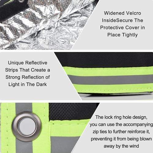 Insulated Backflow Cover - 13" W x 12" H, Winter Freeze Protection, Sprinkler Valve Protection Pouch (Black) - Image 6