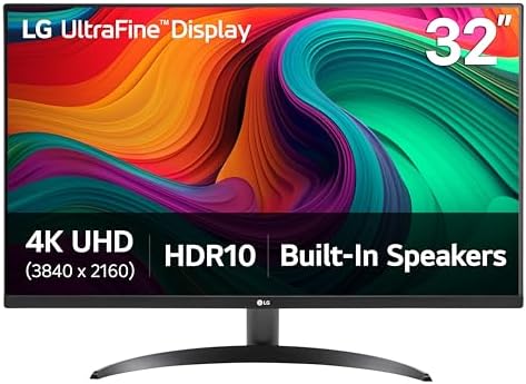 LG 32UR500K-B Ultrafine 32-inch 4K UHD (3840x2160) Computer Monitor HDR10 Built-in Speaker x2 OnScreen Control Reader Mode Flicker Safe Borderless Design HDMIx2 DisplayPort Black by Unknown