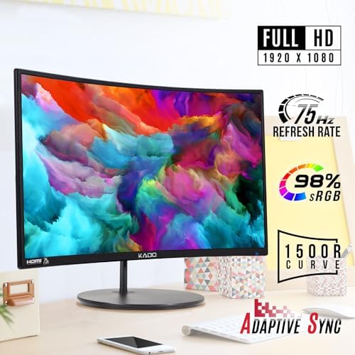 Kado Dual Monitor 2-Pack 24" Curved 1500R 1920x1080 75Hz Computer Monitor - Image 3