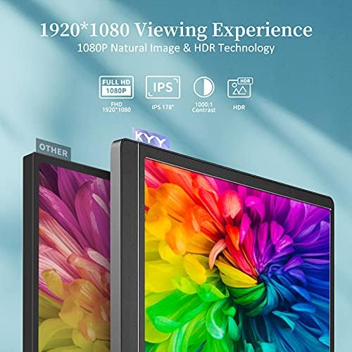 KYY Portable Monitor 15.6" 1080P FHD External Portable Laptop Monitor K3-1 - Image 2