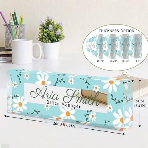 Custom Name Plate for Desk, Acrylic Desk Name Plate Personalized, Employee Appreciation Gifts, Office Desk Accessories for Woman Teacher Nurse, Coworker Gifts for Manager Assistant - Image 4