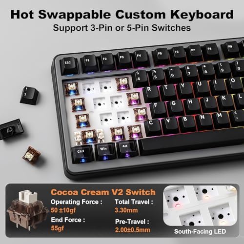 YUNZII B75 PRO MAX 75% Mechanical Keyboard (Black, Cocoa V2) - Image 5