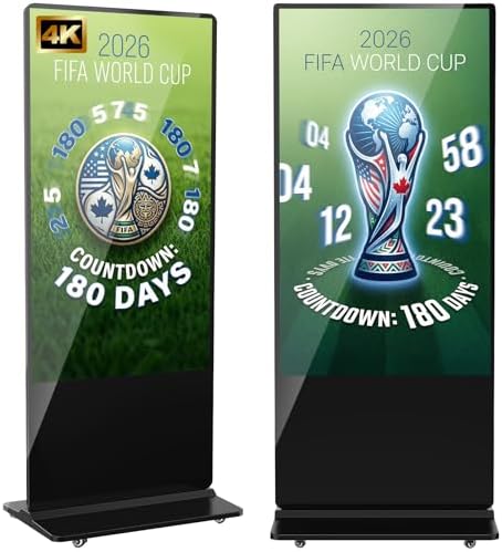 65 inch Indoor Digital Signage 4K UHD 2160p,CMS Software, LCD Screen IPS Floor Standing Digital Kiosks Interactive Displays with WiFi HDMI/USB Input Auto AD Player, Android OS Black by Homepage