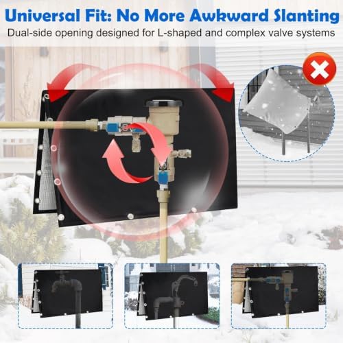 2-Way Open Backflow Preventer Insulation Cover, 36" Wx24 H, Black - Image 7
