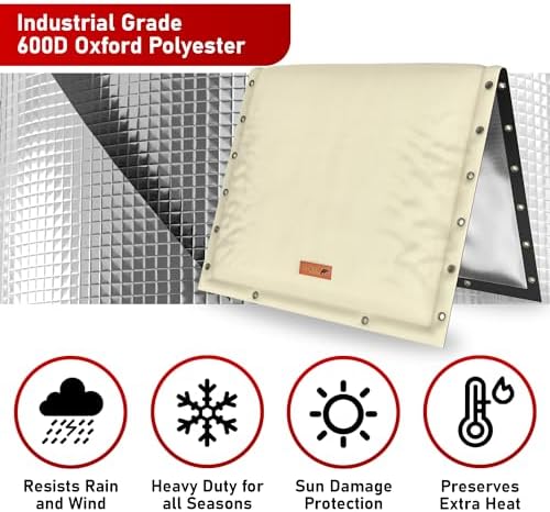 Redford Supply Co. Cold Snap (5°F) Backflow Preventer Insulation Cover, 3-Way Custom, 30"W x 24"H, Pipe Insulation, Water Sprinkler Covers for Outside, Sprinkler Backflow Cover for Winter (Beige) - Image 6