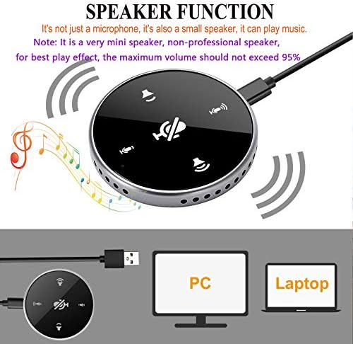 Upgrated USB Conference Microphone with Speaker,Laptop Omnidirectional Computer Mic with Touch-Sensor to Mute/Volume,for Zoom Meetings,Skype,VoIP Call,Interview,Christmas Stocking Stuffers Surprise - Image 3