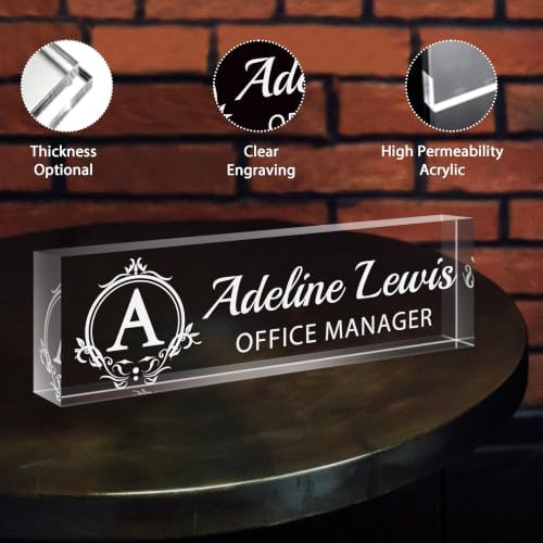 Custom Engraved Name Plate for Desk, Acrylic Desk Name Plate Personalized - Image 3