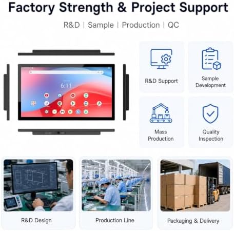 21.5 Inch Android Digital Signage Display, RK3576 Octa-Core, Android 14 Touch Screen Tablet, 4GB RAM 64GB ROM, FHD IPS 10-Point Touchscreen, WiFi 6, Bluetooth 5.4, VESA Wall Mount, POE (White) - Image 5
