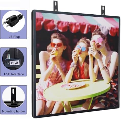 YWD P4 Outdoor Full‑Color LED Sign, 40" x 40" Digital Advertising Board, High‑Resolution Scrolling Display, USB & WiFi Control, Supports Custom Images & Video for Business Storefront - Image 5