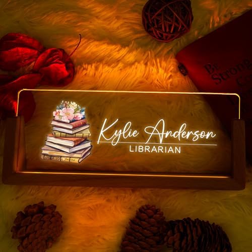 Custom Light Up Name Plate for Desk, Desk Name Plate Personalized with Logo, Employee Appreciation Gift, Personalized Office Gifts for Boss Coworkers Teacher, Office Decor for Women Men (Teacher style) - Image 4