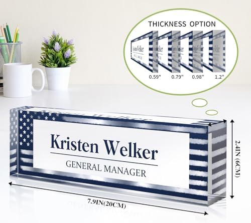 Custom Name Plate for Desk, Personalized Desk Name Plate on Clear Acrylic Glass, Appreciation Gifts for Teacher Employee Boss Coworkers Nurse, Office Desk Accessories for Women Men (Navy Blue) - Image 6