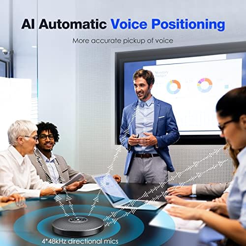 Bluetooth Speakerphone - eMeet M2 Max Professional Conference Speaker and 4 Directional Mics for up to 15 People Business Conference Calls High Volume Noise Reduction Daisy Chain Dongle Home Office - Image 3