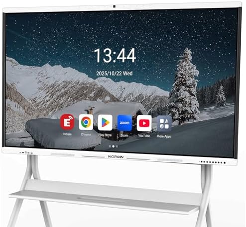 Interactive Smartboard 65" 4K UHD Touchscreen Digital Whiteboard with 48MP Camera, 8-Array Microphone, Dual 15W Speakers for Presentation Classroom Conference Office Home (Wall Mount Included) by NORQIN